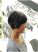 staircase大垣空大人丸みショート耳かけショートボブ20代30代