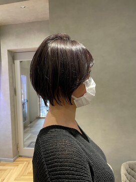 ジアン(GIEN) パープルグレージュ/透明感カラー/ショートボブ@高岡