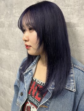ルイス(L'wis) ★レイヤーロング姫カットワンカールブルーラベンダーセミディ