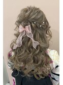 ハーフアップ 卒業式ヘア【大阪 梅田 ヘアセット】