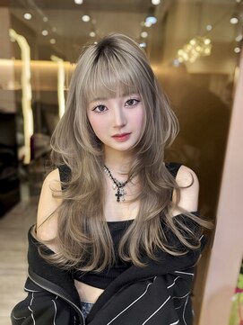ロンドガーネット 池袋(Lond garnet) ミニウルフレイヤーカット顔周り前髪韓国ミディアムロング/池袋