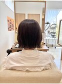 透明感オリーブグレージュ◎切りっぱなしボブ