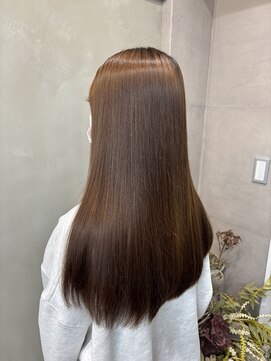 ファビ 渋谷(Fab) くびれヘア/暗めカラー/アプリコットオレンジ/縮毛矯正