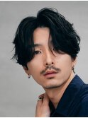 栄メンズパーマニュアンスパーマ毛流れフェザーパーマ刈り上げ