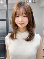 エトラ 渋谷店(etora) 韓国ヘア レイヤーカット 小顔 ココアベージュ 黒髪"