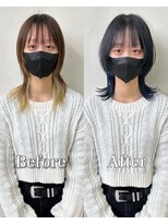 ユーフォリア 銀座(Euphoria) ウルフ/ウルフカット/ミディアムハッシュカット/担当岩崎