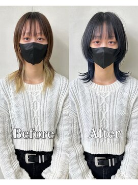 ユーフォリア 銀座(Euphoria) ウルフ/ウルフカット/ミディアムハッシュカット/担当岩崎