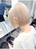 原宿韓国顔まわりホワイトベージュホワイトミルクティーボブ