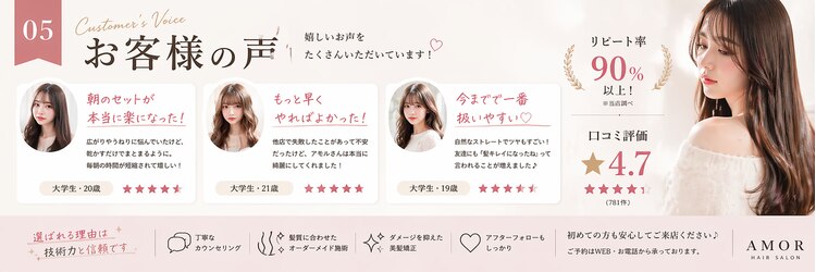 ヘアーサロン アモル(HAIR SALON Amor)のサロンヘッダー