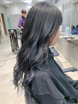 テトヘアー(teto hair) ネイビーブルー、暗髪、濃いグレー