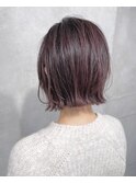 【SERO東辻井】切りっぱなしボブ_ピンクベージュ_肌ばえカラー