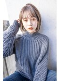 韓国風ミディ#マロンベージュAラインボブ