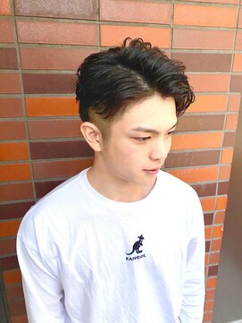 銀座マツナガ 神田店 オダギリ風大人かっこいいアップバング爽やかツーブロメンズ