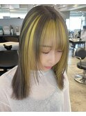 ★前髪フェイスレイヤー_イエローインナー_ロブ★