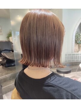 ロンド パルティール 大宮(Lond partir) ミディアムヘア斜めバンググレージュカラー デザインカラー