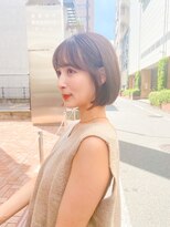 アンバー 池袋(amber)&nbsp;外ハネもできるまとまる顎下ボブ/シナモンベージュ[池袋駅]