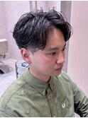 ニュアンスパーマ ツーブロック 毛流れパーマ