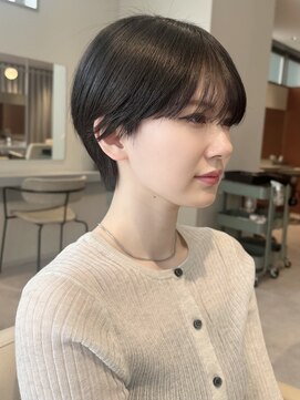 ノラギンザユー(NORA GINZA/U) ハンサムショートパーマニュアンスパーマ黒髪耳かけ10代20代