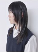【松戸　テラカド】大人可愛い顔まわりレイヤーセミロング黒髪