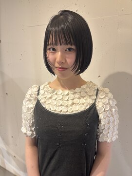 ダブ アオヤマ(DaB AOYAMA) ボブ/ミニボブ/顔まわりレイヤー/似合わせカット/黒髪/顎ライン