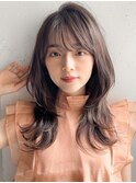 こなれヘアデジタルパーマ艶感レイヤーカット前髪ワンカール