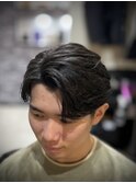 田町/三田メンズセンターパート七三分けパートニュアンスパーマ