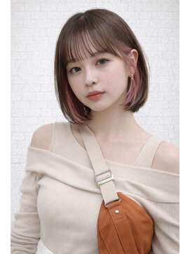 アンディー(&dy) ピンクインナーカラー×小顔ボブ×髪質改善トリートメント
