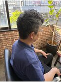 爽やかメンズショートメンズパーマメンズウェーブヘアアッシュ