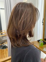 エメ 北花田(Aime)&nbsp;髪質改善カラーココアベージュ透明感ミルクティーくびれセミディ