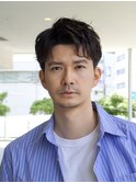 ツーブロック ダークアッシュ ニュアンスパーマ ショート