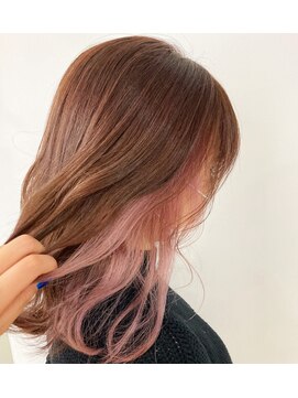 ヘッズ 本八幡店(HEADS) マロンベージュ　ニュアンスマッシュ　チラ見せカラー