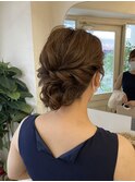 ギブソンタックねじり編みこなれヘアセットお呼ばれ梅ヶ丘美容室