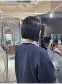 切りっぱなしボブ/ブラックパープル/暗髪/sn