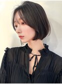 切りっぱなし韓国風ショートボブ_髪質改善/20代30代40代