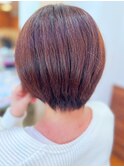 10代20代30代ハイライトショートボブココアブラウン立体感小顔