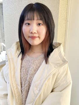 ラミエ バイ メルト 吉祥寺(lamie by melt) "久保田"ハッシュカットインナーカラー切りっぱなしワイドバング