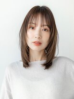 イオ 本厚木(io)&nbsp;レイヤーボブフルバングフェイスレイヤーベージュカラー小顔