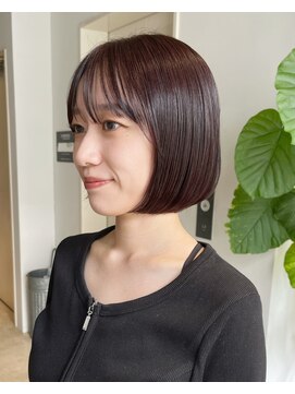 クリアオブヘアー リット(CLEAR of hair LiT) 【ブリーチなし】ミニボブカシスカラー