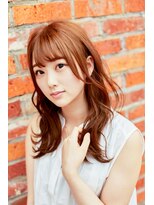 【WISTERIA】大人可愛いピンクベージュセミロング20代30代韓国