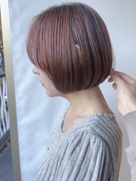 モリオフロムロンドン 原宿本店(morio from London) 【morio原宿】丸みボブ  耳かけ  前髪あり