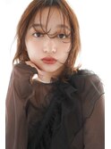 くびレイヤーエモージュ前髪モテベージュレイヤーミディ/国分寺