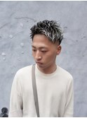 ホワイトメッシ/フェードカット/ツイストスパイラル
