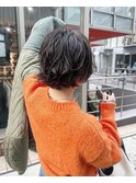 【伸ばしかけショートボブパーマ】