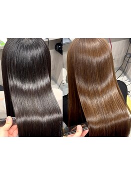 【カット+縮毛矯正+TR\11000~】ダメージレスで叶う、うる艶ストレートで『芯』からキレイに、自然な髪へ。
