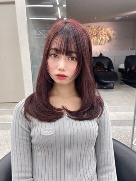 ロンド レア 天神大名店(Lond Le’a) 小顔/抜きっぱなしブロンド /シャドールーツ/オリーブグレー