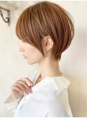 みねマッシュショートボブ30代40代小顔新宿オリーブグレー面長