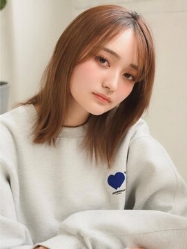 アグ ヘアー デン 新潟江南区店(Agu hair den) 《Agu hair》2wayバング×切りっぱなしミディアム