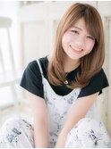 *mod's姪浜/イメチェンパールベージュ前下がりフェミニンロングg