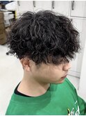 波巻きスパイラルパーマツイストスパイラルパーマメンズマッシュ