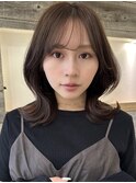 暗めカラーグレージュカラーくびれヘア【肥田亜沙美】